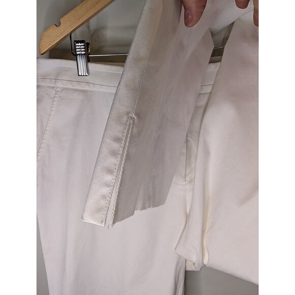 Tory Burch Women's White Cropped Pants Stretch Cotton Tailored Size 14 - Picture 3 of 13